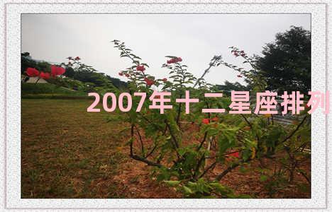 2007年十二星座排列