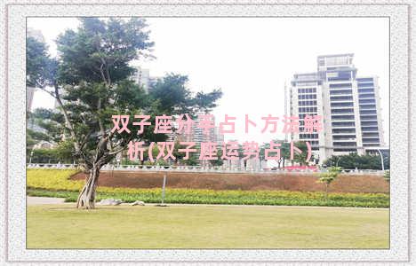 双子座分手占卜方法解析(双子座运势占卜)