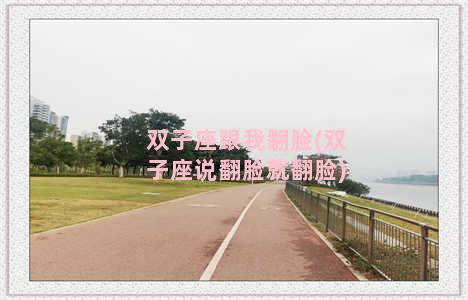 双子座跟我翻脸(双子座说翻脸就翻脸)