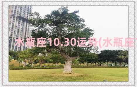 水瓶座10.30运势(水瓶座10.4运势)