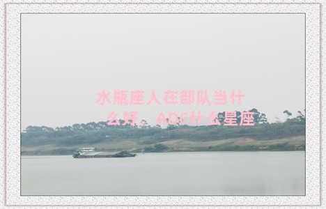 水瓶座人在部队当什么好，ADC什么星座