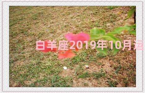 白羊座2019年10月运势